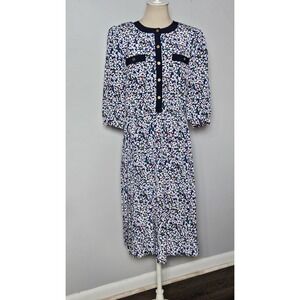 Vintage Breli Originals Floral Midi Pleated Dress Size 10 (Missing Belt)